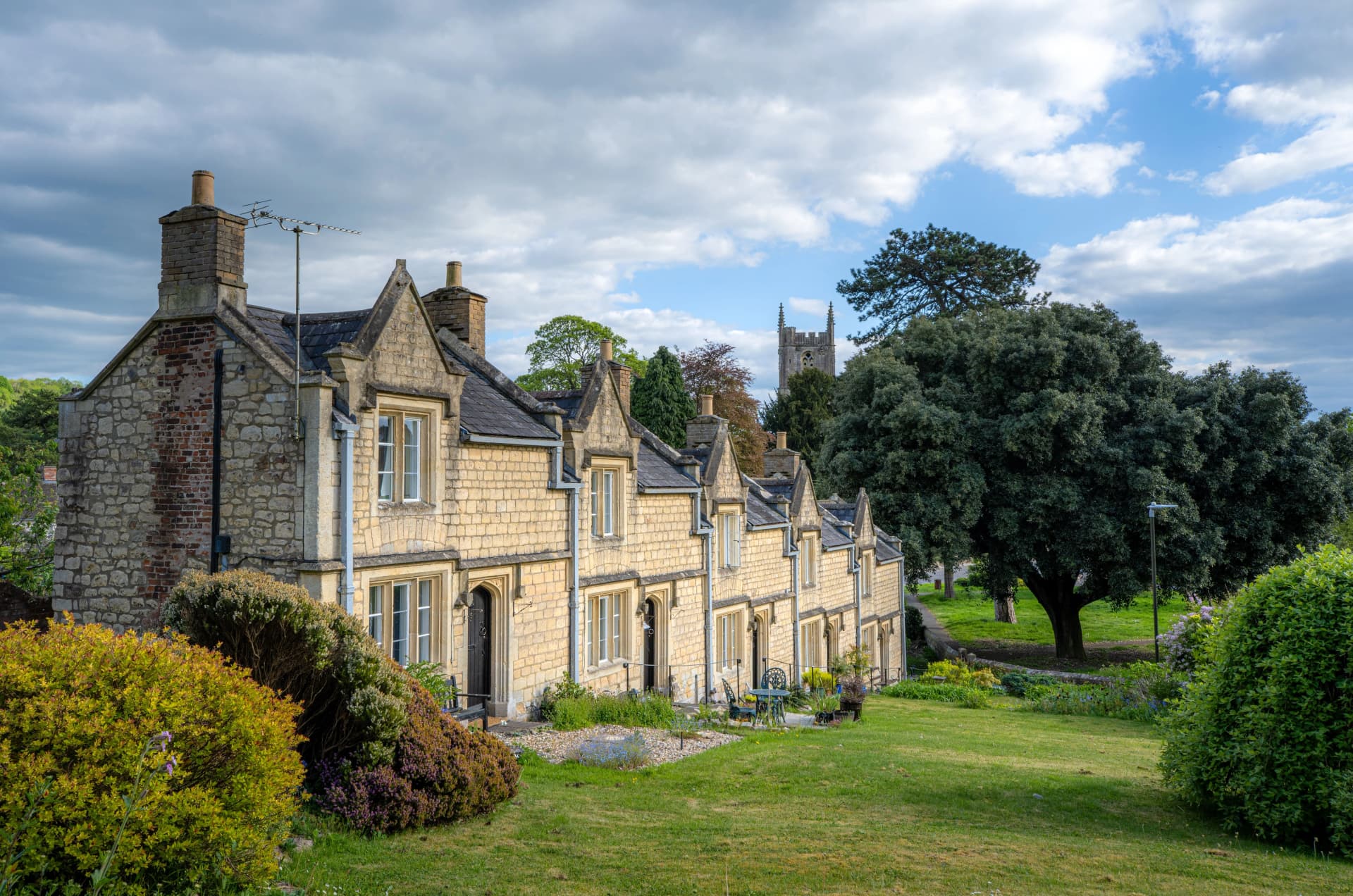 Historic Bearpackers Almshouses in Wotton Under Edge, England