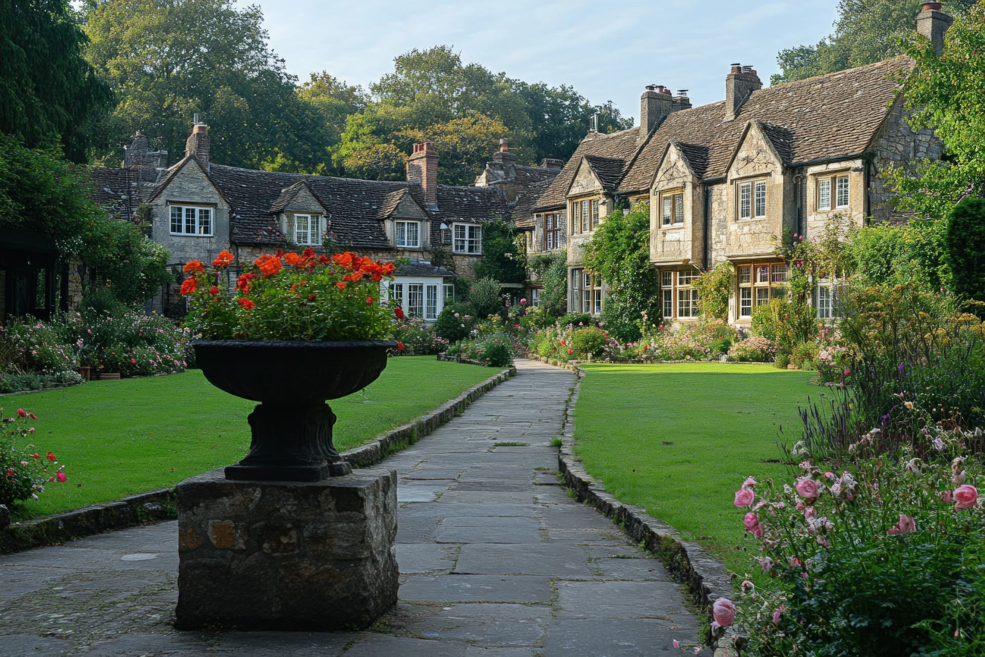 A scenic view of Midhurst, featuring its historic architecture and landscape